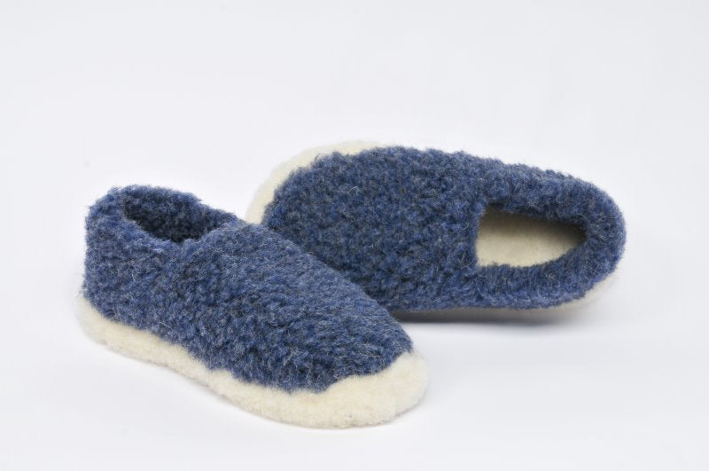 YOKO Full Wool Slippers - Dark Blue