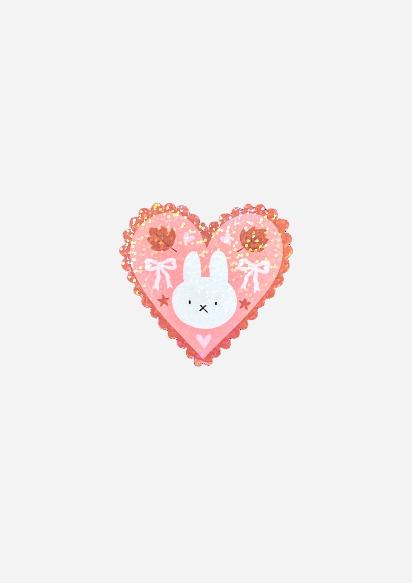Bunny Heart Vinyl Sticker: Pink Hearts
