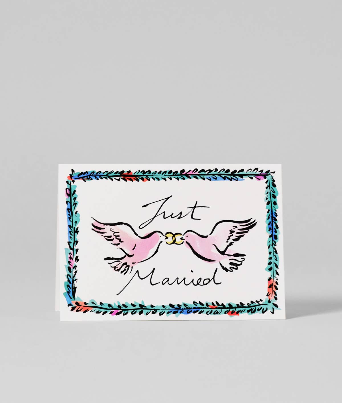 Just Married Wedding Doves Greeting Card