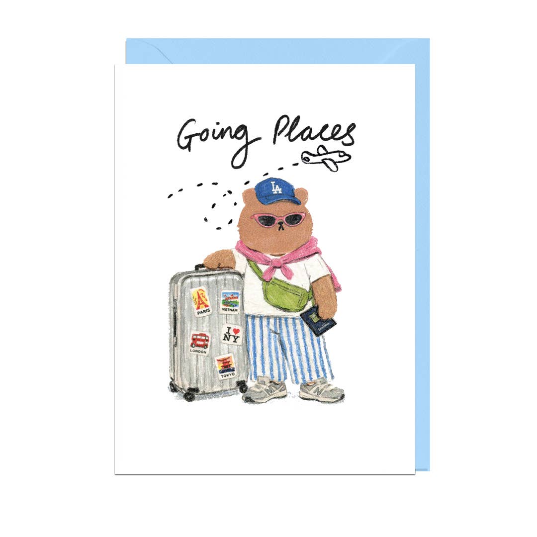 GOING PLACES, PALE BLUE ENVELOPE Card