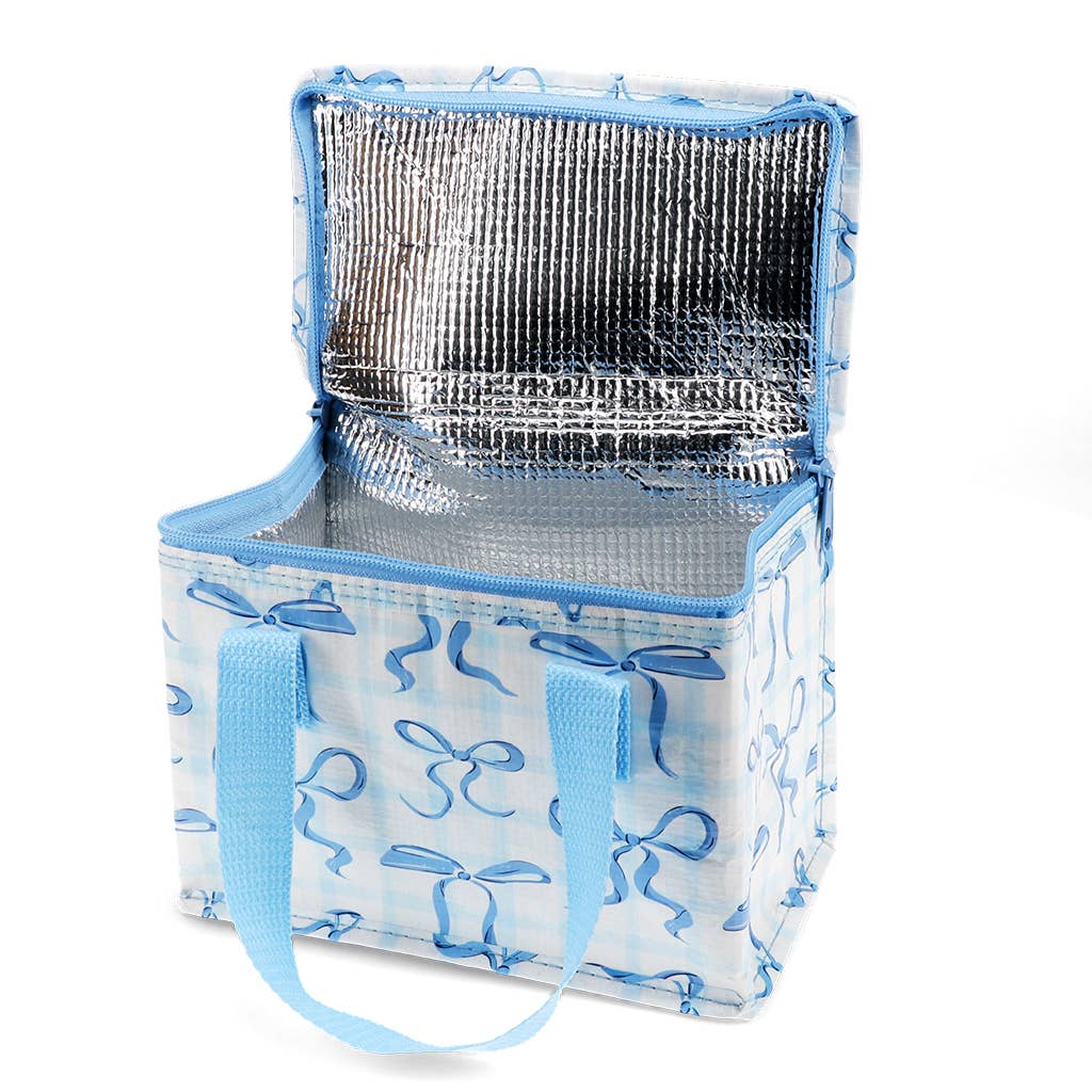 Insulated lunch bag - Blue Bows
