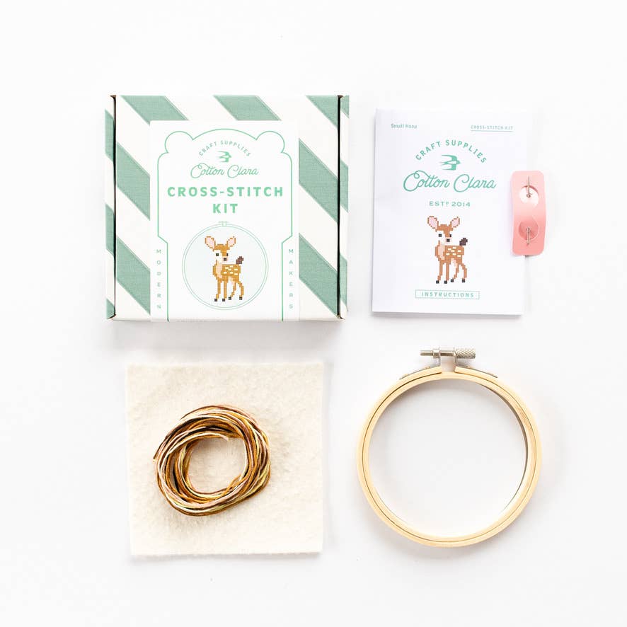 Strawberry Milk Beginner Cross Stitch Kit