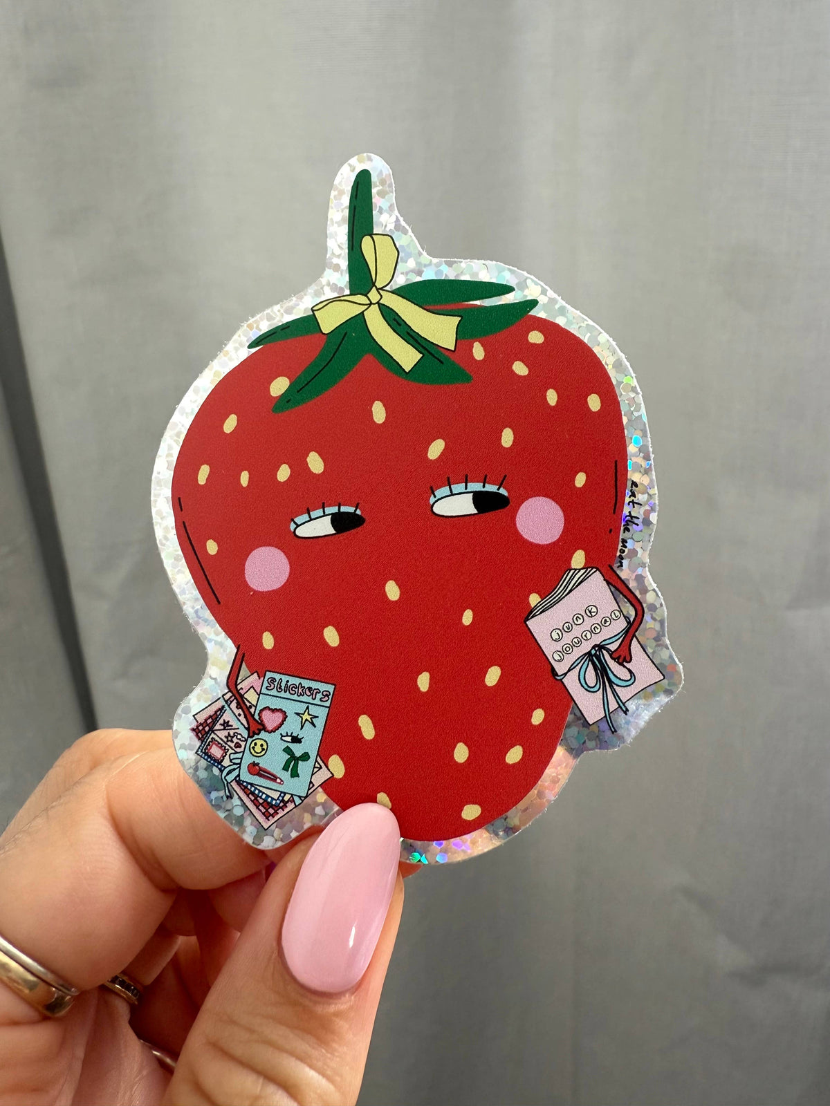 Journalling Strawberry Vinyl Sticker