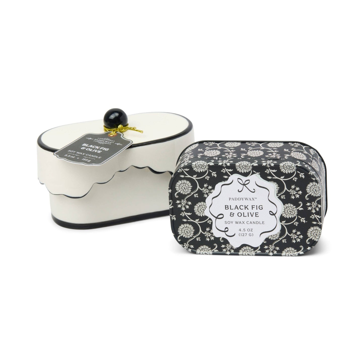 Cherie 4.5oz/127g Printed Tin Candle - Blue & White - Lavender & Thyme