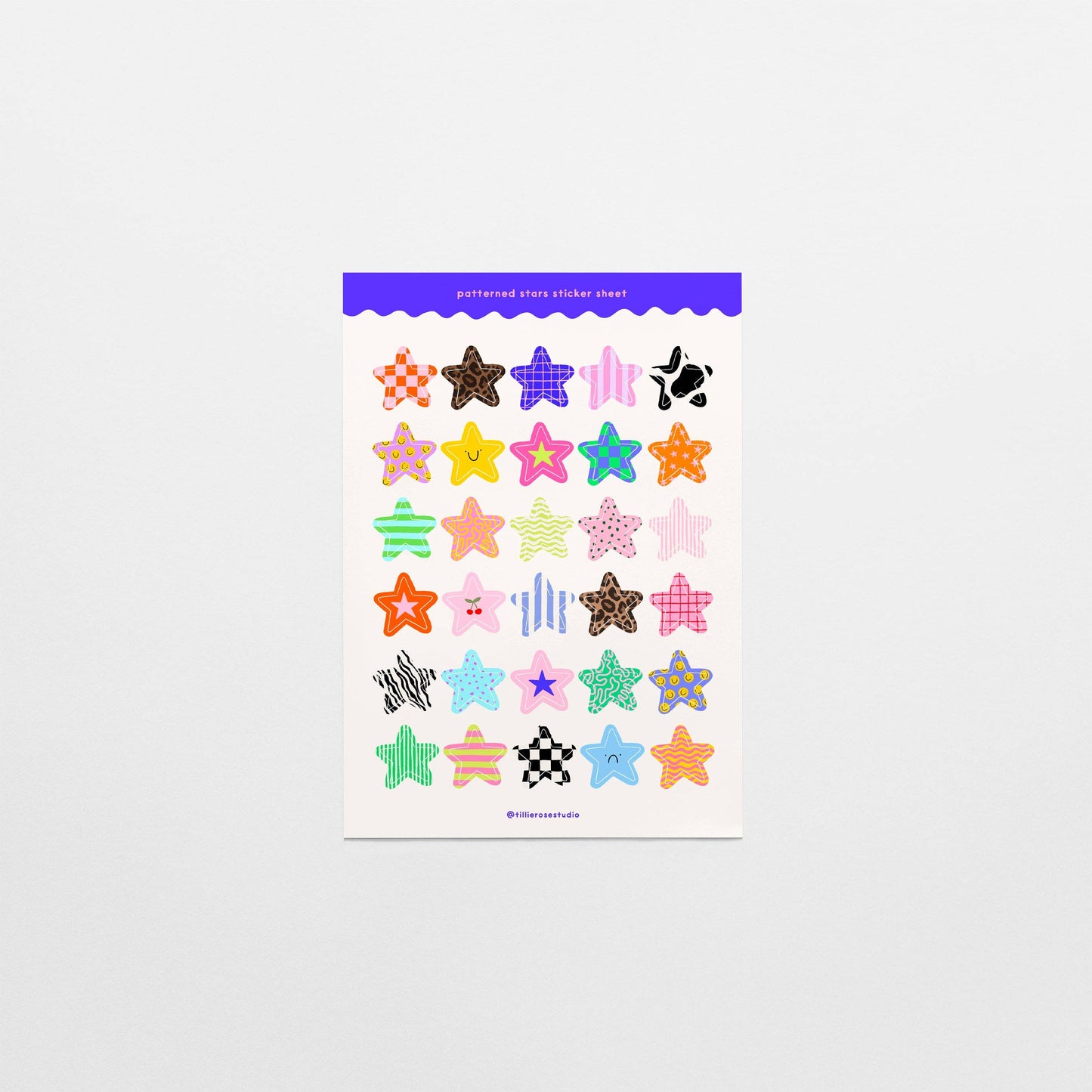 Patterned Stars Sticker Sheet