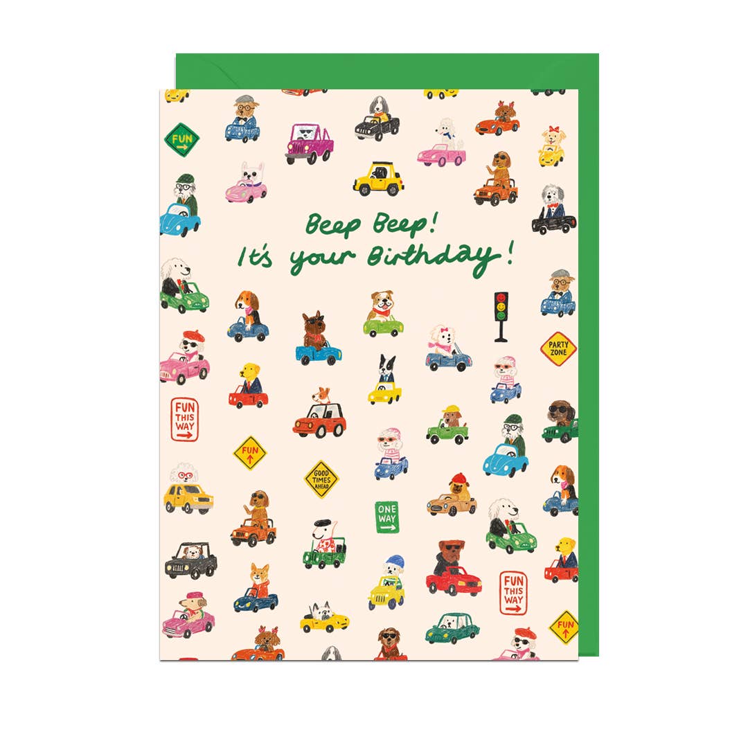 BEEP BEEP BIRTHDAY, GREEN ENVELOPE Card