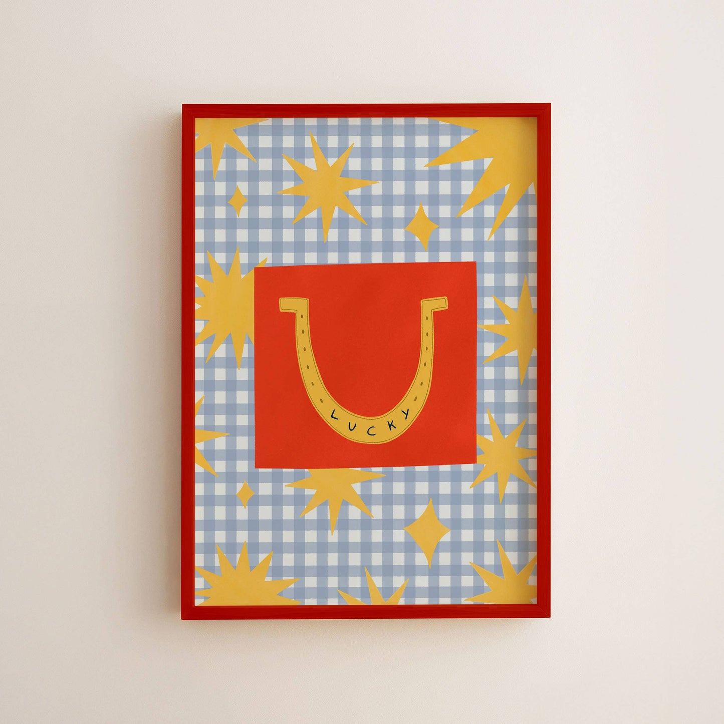 Lucky Horseshoe Art Print | Illustrated Western Cowboy Art: A3