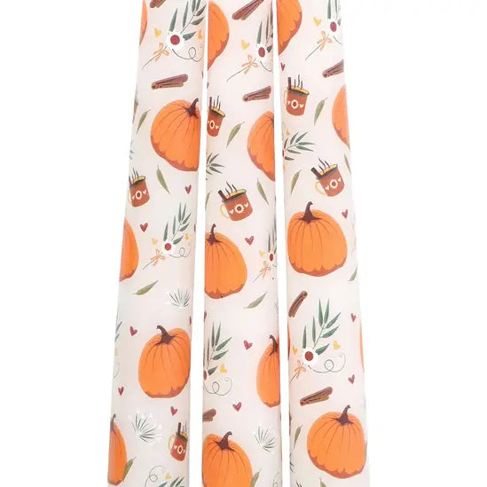 Set of 3 Pumpkin Print Autumn Candles