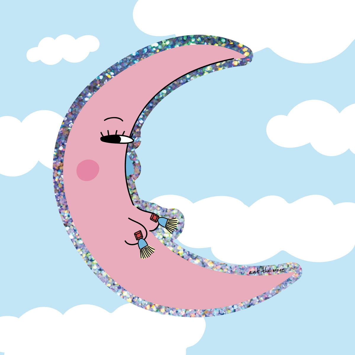 Cheeky Moon Vinyl Sticker