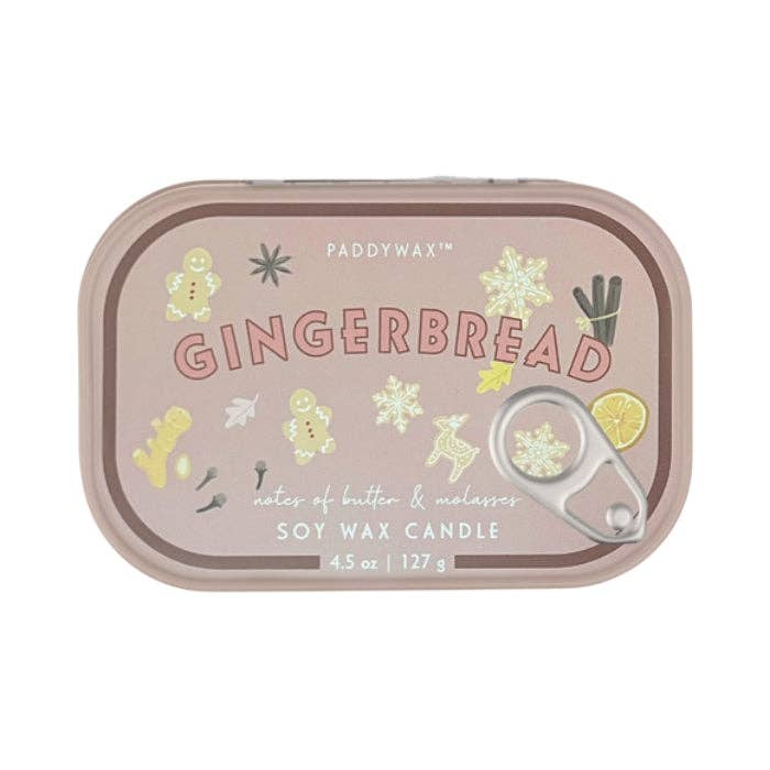 Paddywax Bistro 4.5oz/127g Gingerbread Printed Tin Candle - Gingerbread