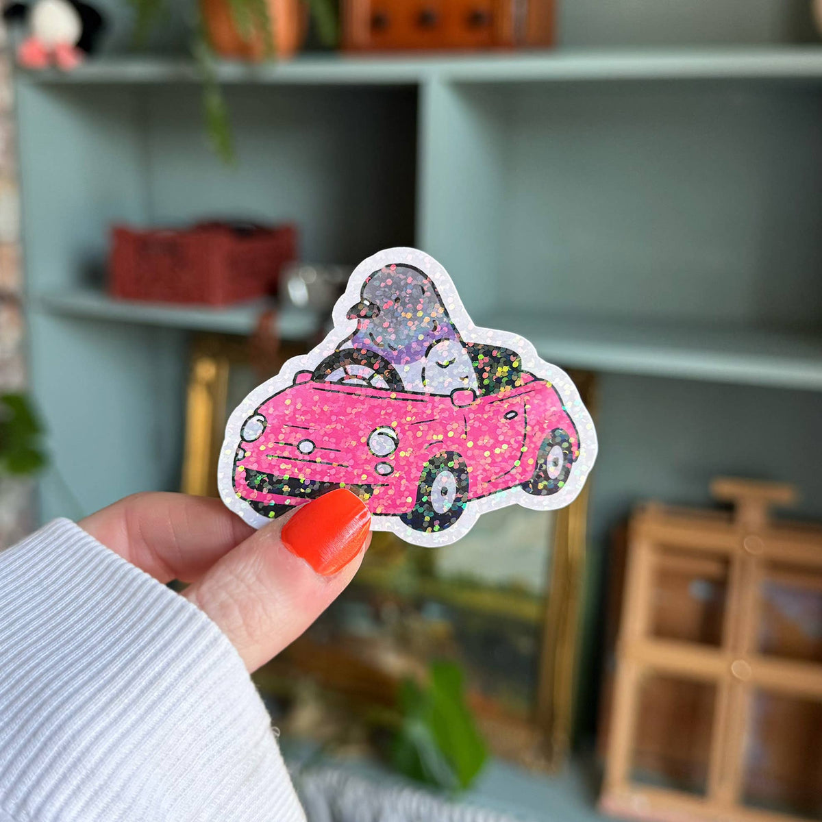 Pigeon Car Vinyl Sticker | Sparkly Laptop Sticker