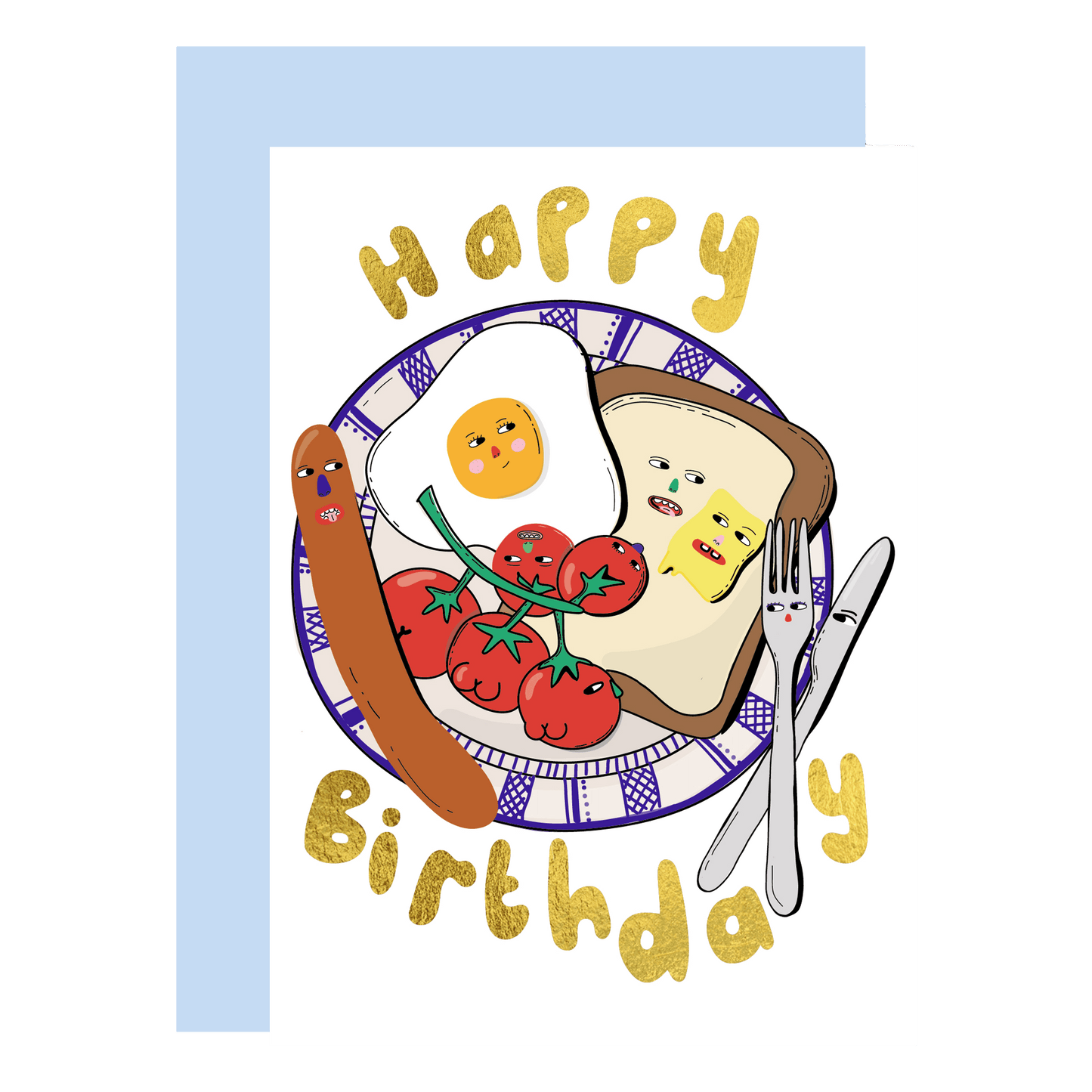 Birthday foodie - gold foil birthday card