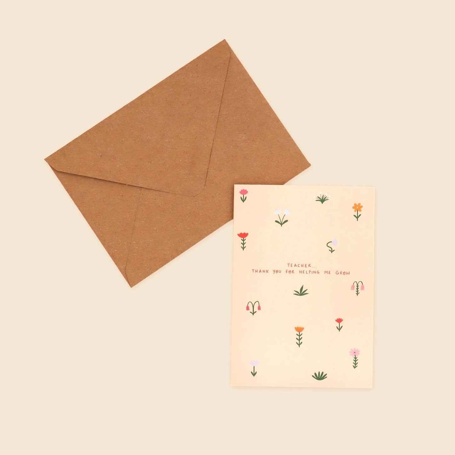 Floral Thank You Teacher Card | Thank You For Helping Me