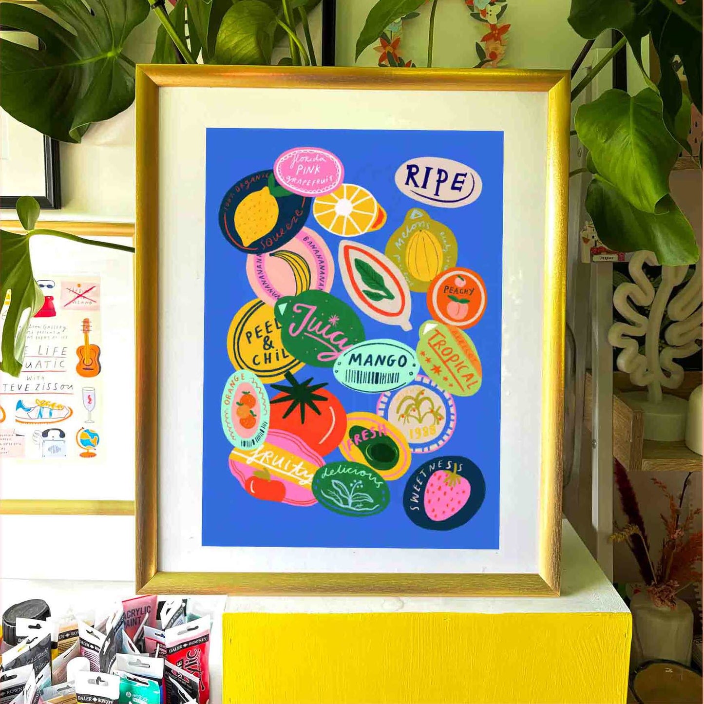 Fruit Stickers Collection Art Print