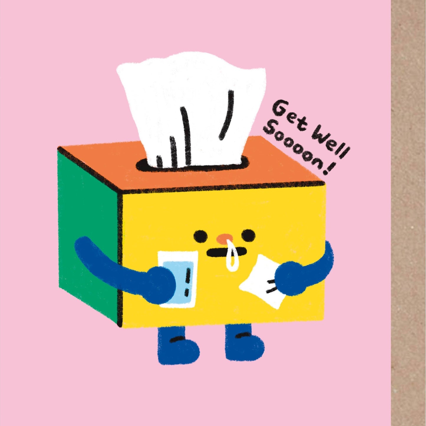 Get Well Soon - Cute - Tissues - Feel Better Soon - Happy