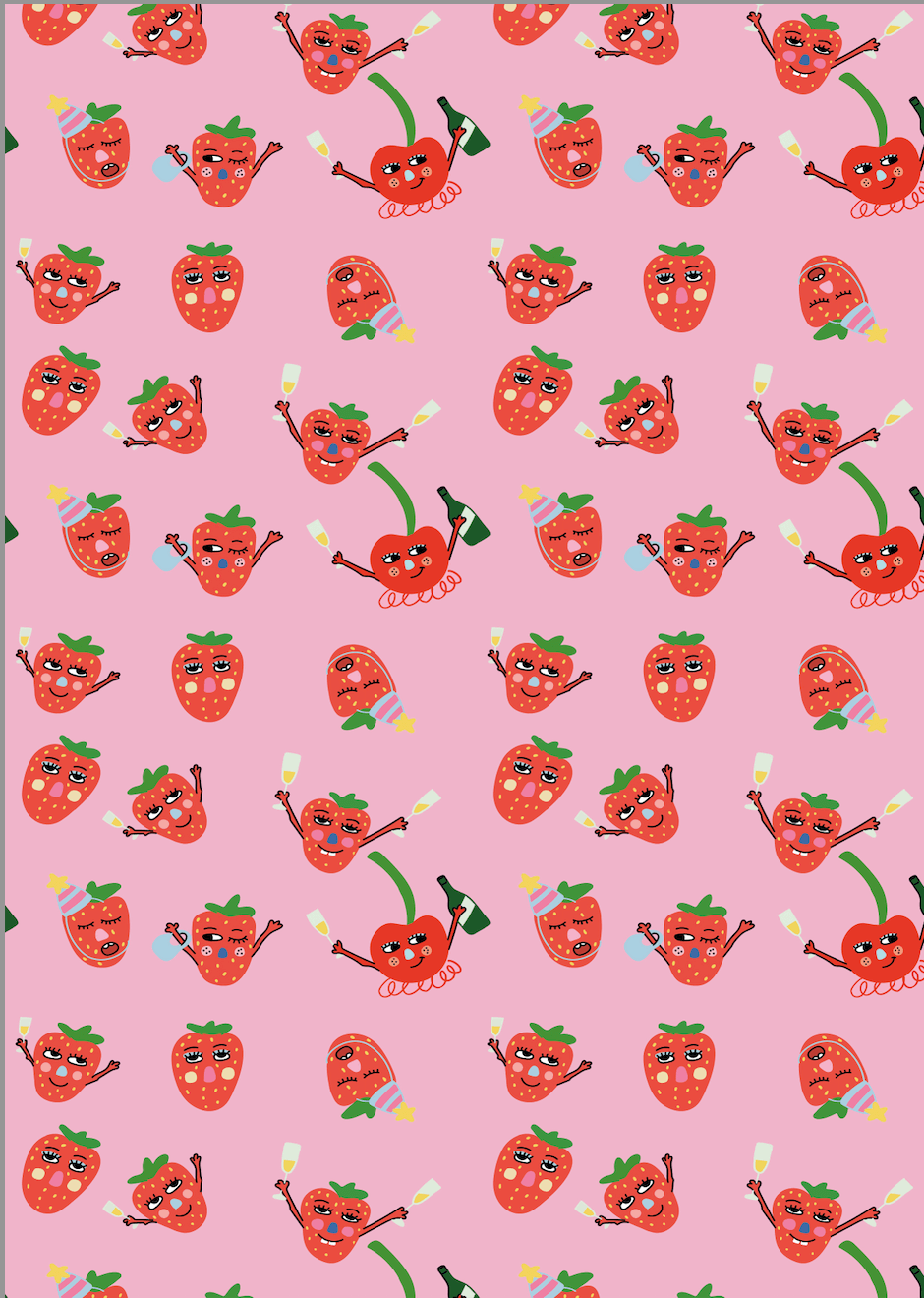 Gift wrap - Cherries and Strawbs