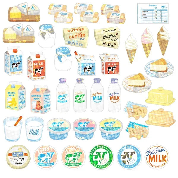 HACO Dairy - Box of Flake Japanese Stickers