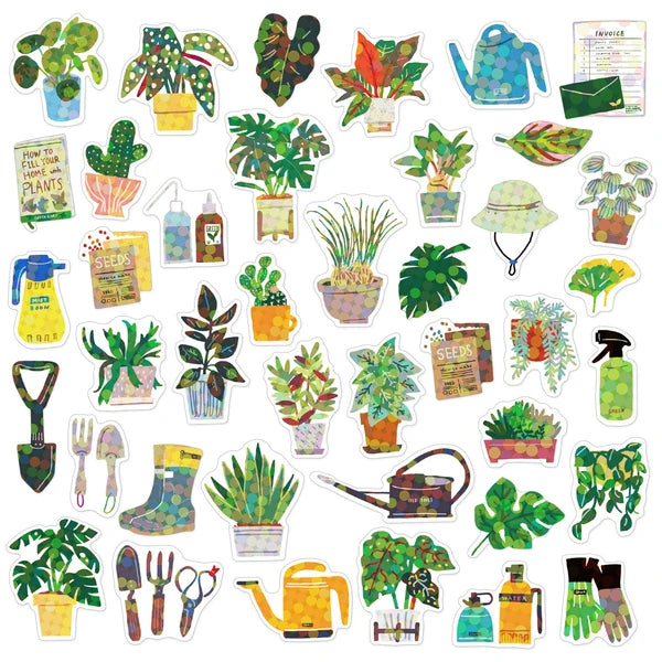 HACO Green Market Plant Shop - Box of Flake Japanese Stickers