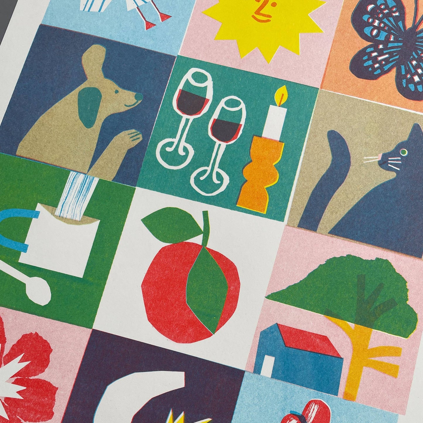 'Life Is Rich' Colourful Risograph Art Print A3