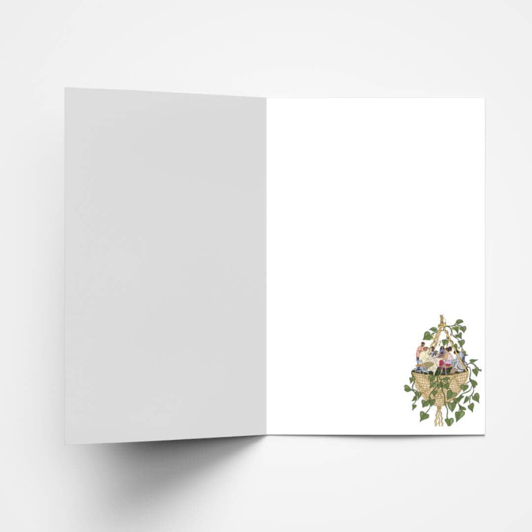 New home hanging plant gathering greeting card