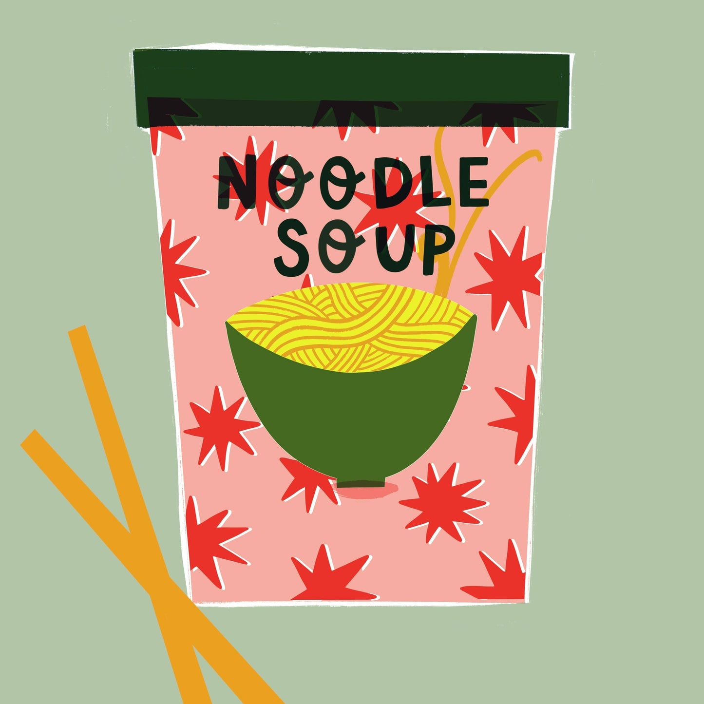 Noodle Soup Risograph Print A4