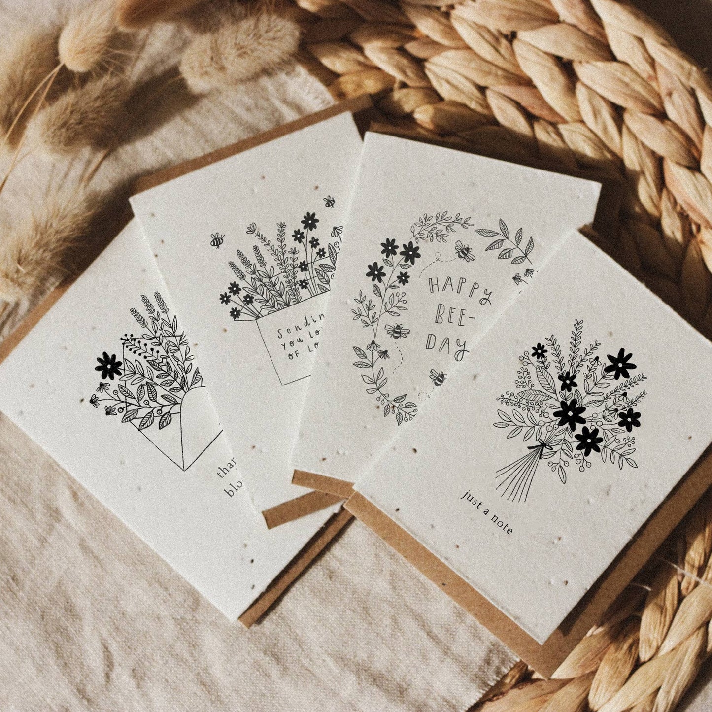 Pack of 4 Mini Plantable Seed Cards