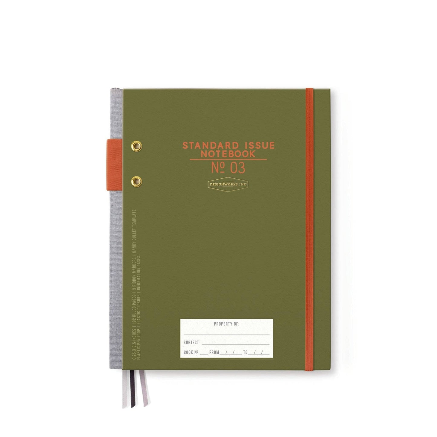 Standard Issue Notebook - Olive Green & Chilli
