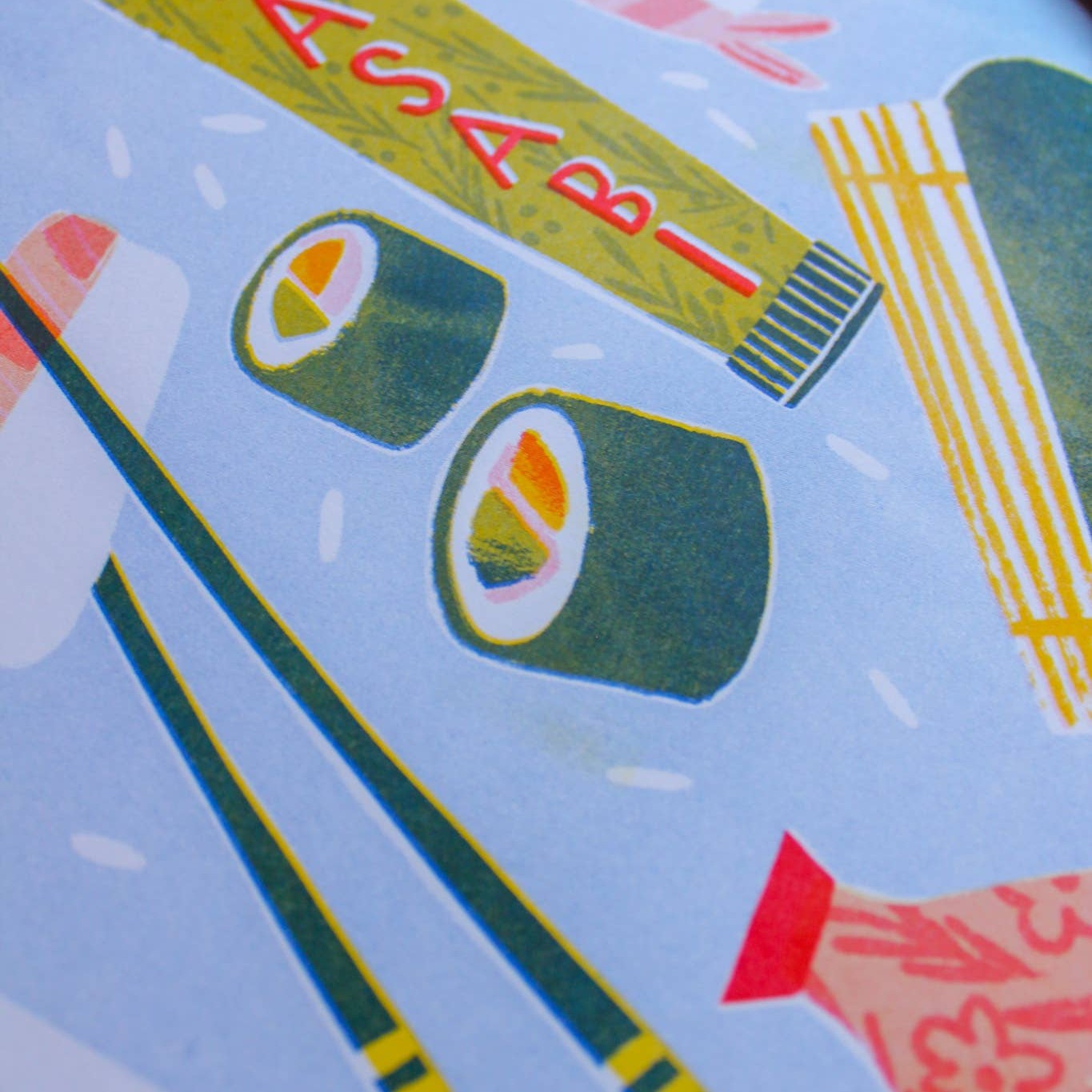 Sushi Risograph A4 print