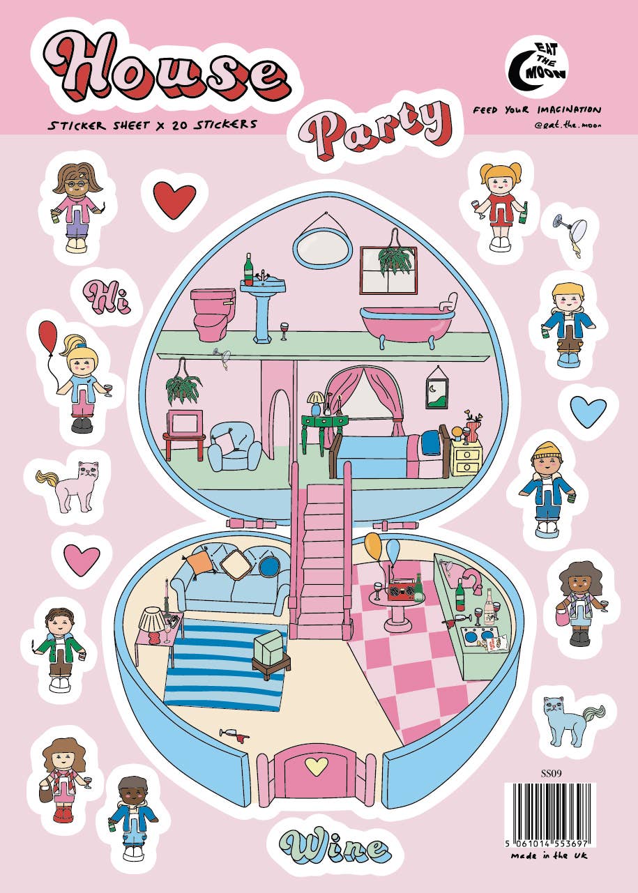 A5 Sticker Sheet - Polly Pocket Houseparty