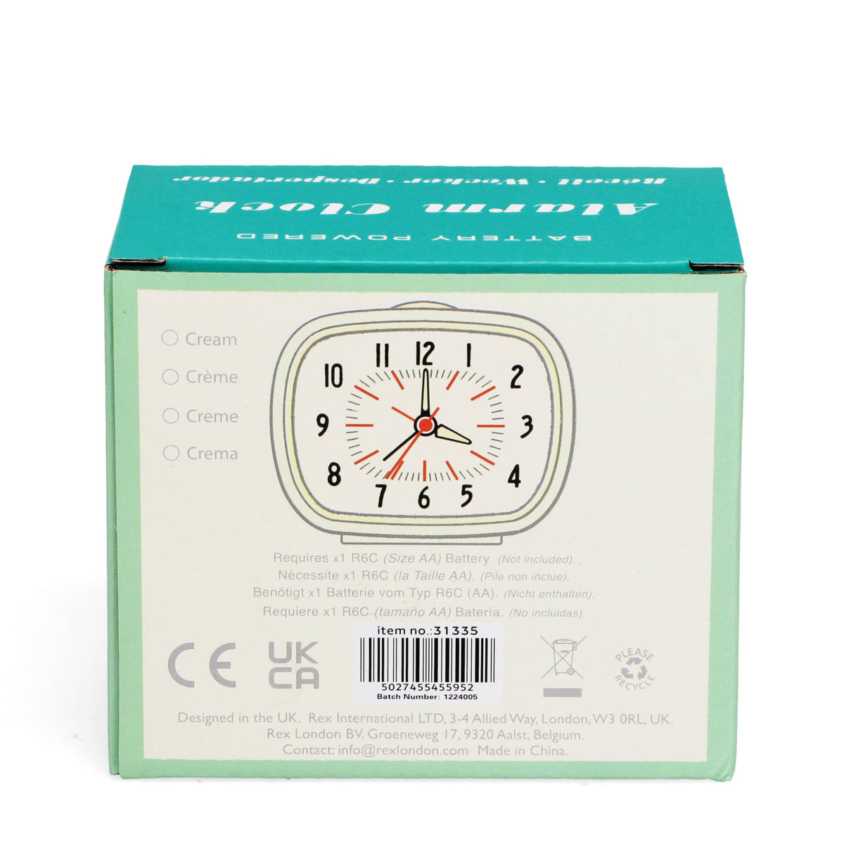 Retro alarm clock - Ivory white