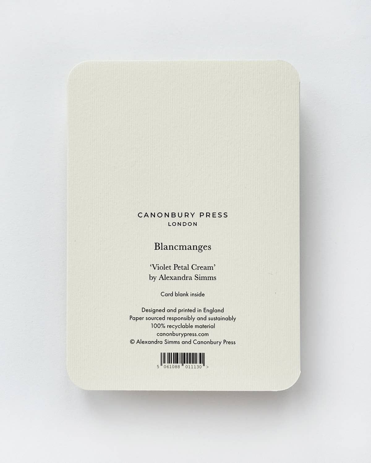 Violet Petal Cream Blancmange Greeting Card | Birthday Card