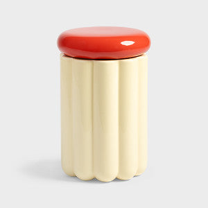 &Klevering Charlo Cream and Red Storage Jar