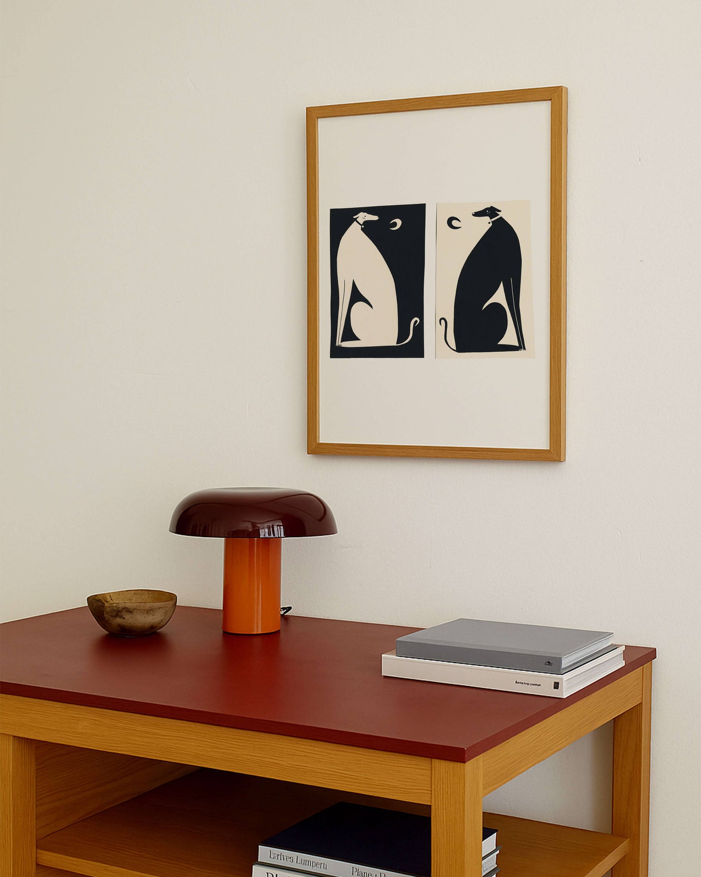 Black And White Dogs Art Print | Monochrome | Whippets Art