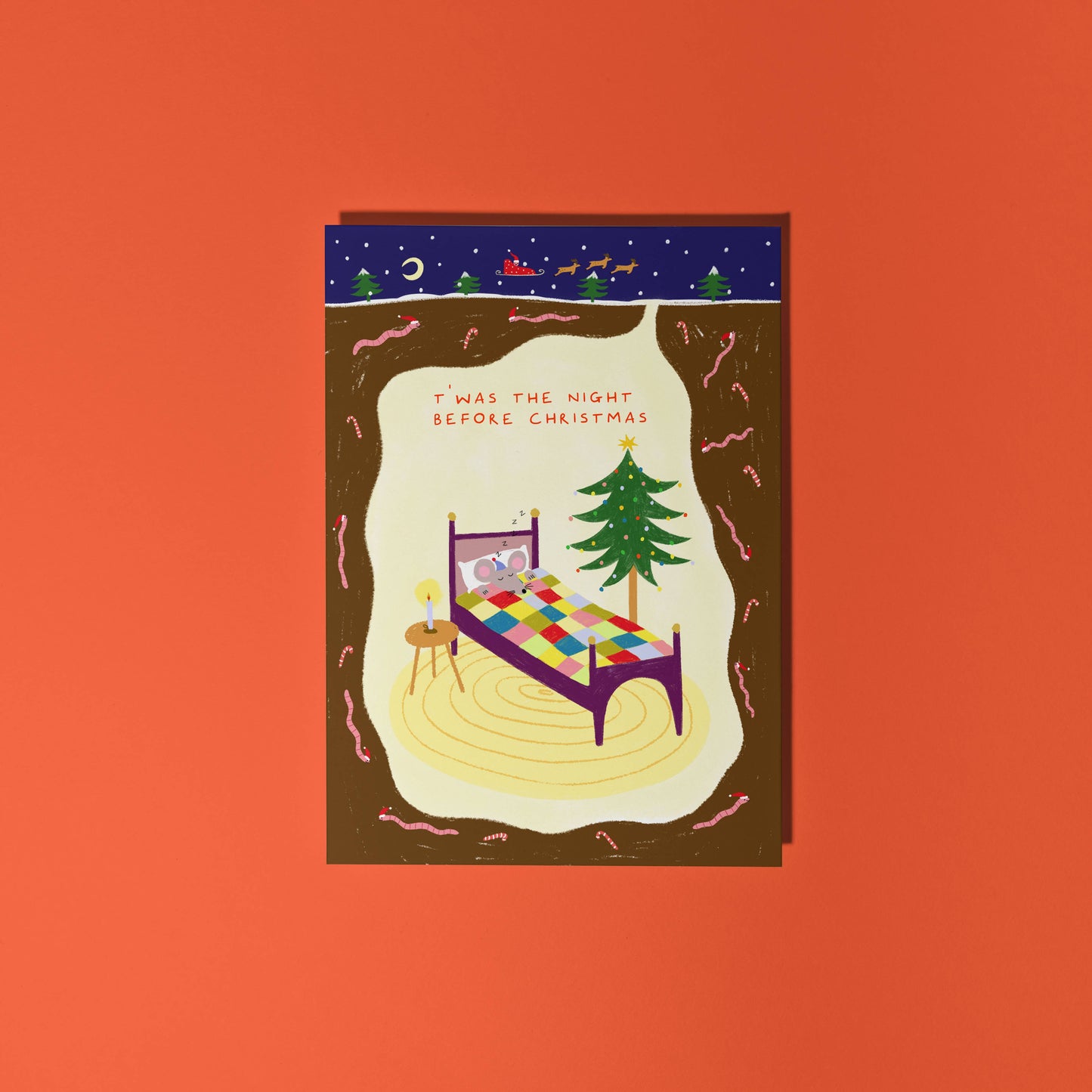 T'was The Night Before Christmas Card | Folky Holiday Card