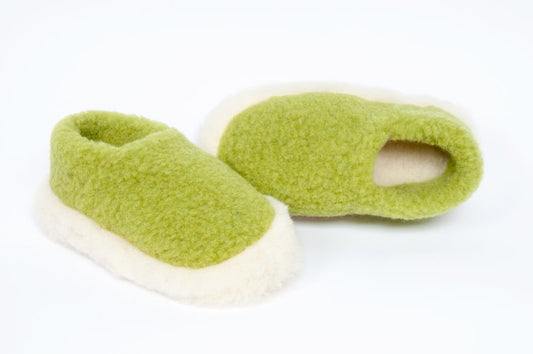 YOKO Full Wool Slippers - Pea Green