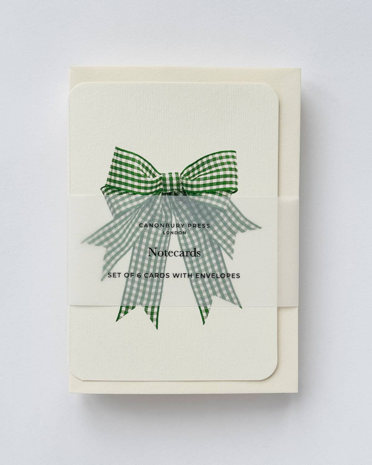 Double Tail Green Gingham Bow Greeting Card | Birthday Card