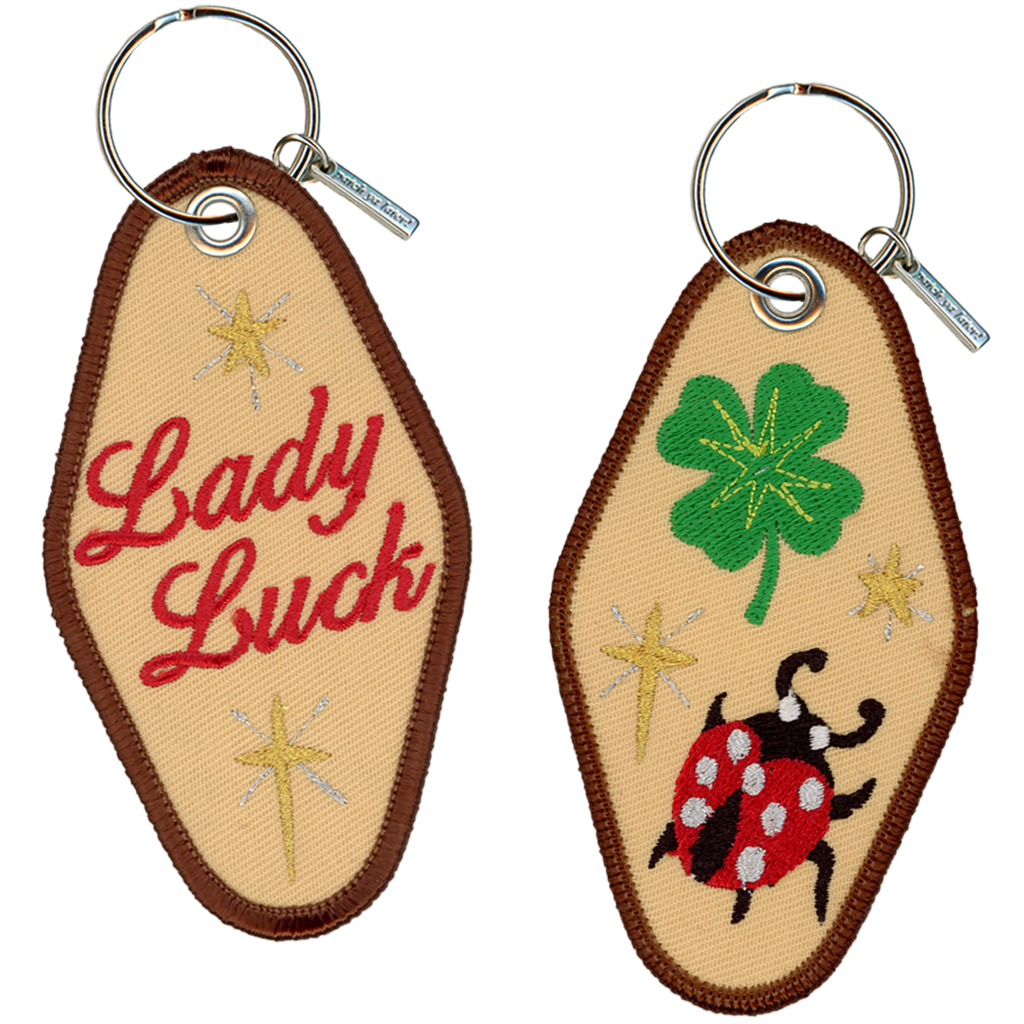 Lady Luck Embroidered Retro Motel Keychain