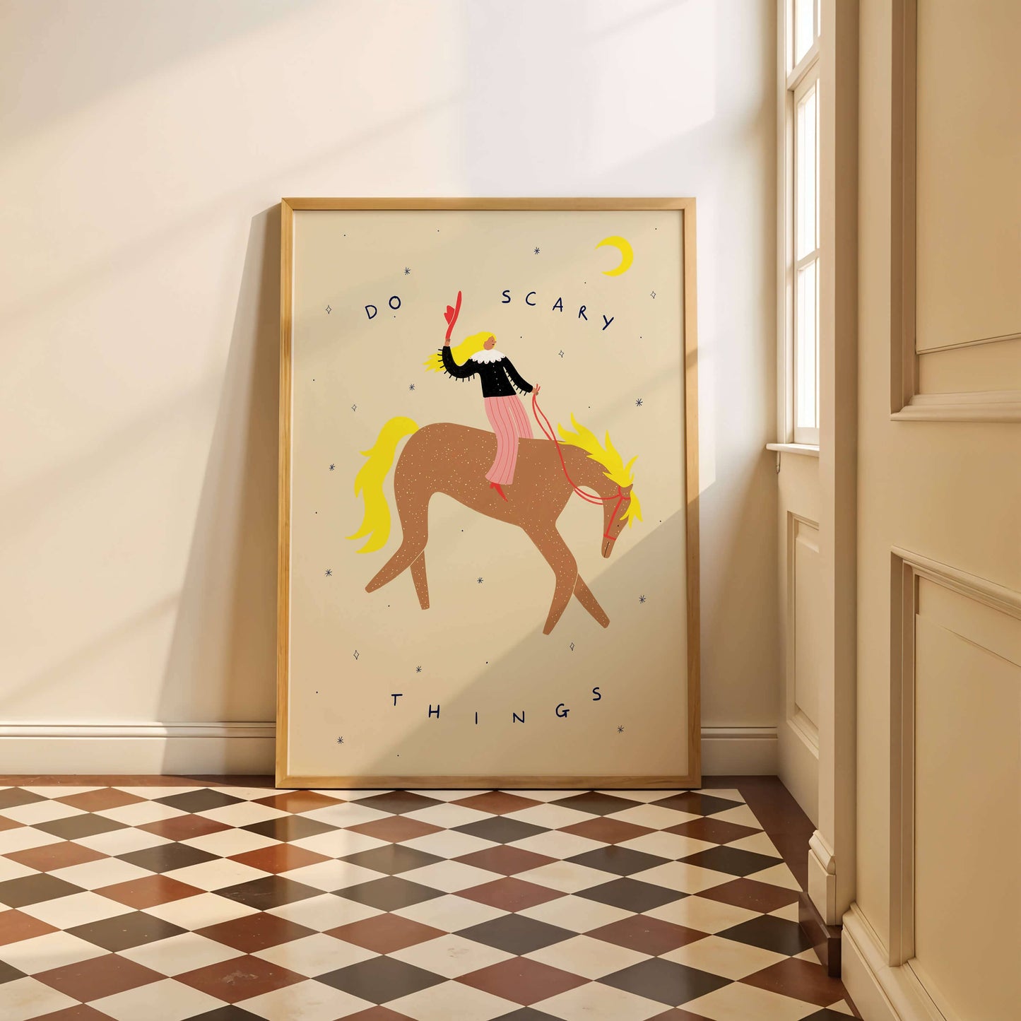 Do Scary Things Art Print | Cowgirl Wall Art | Horse Print: A3
