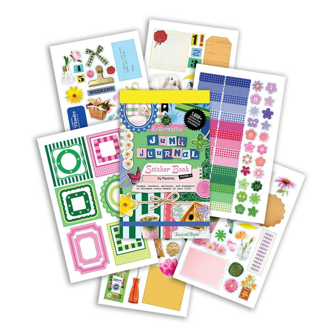In The Garden Pipsticks Junk Journal Sticker Book