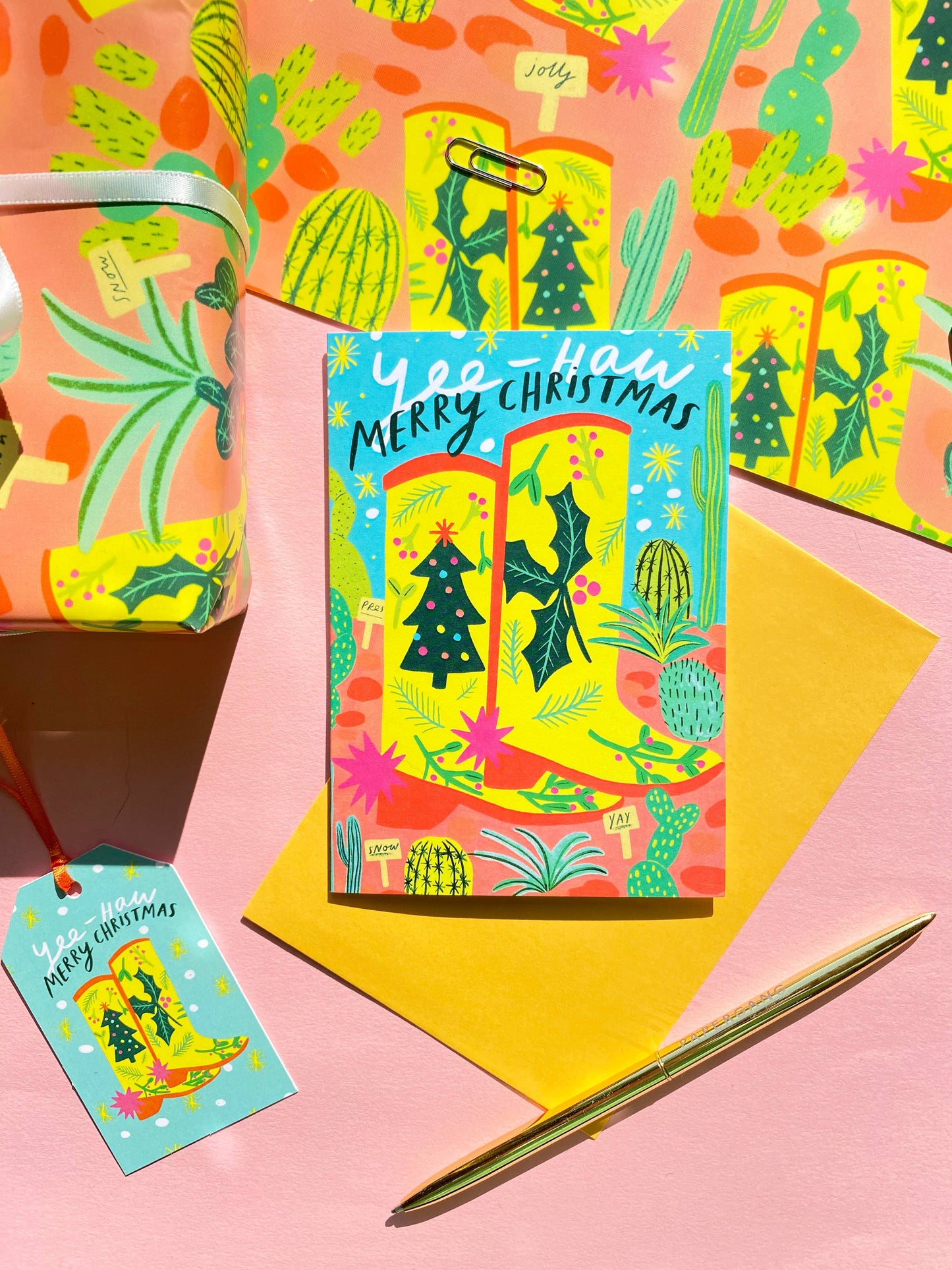 Yee-Haw Merry Christmas Greetings Card | Xmas Festive Merry