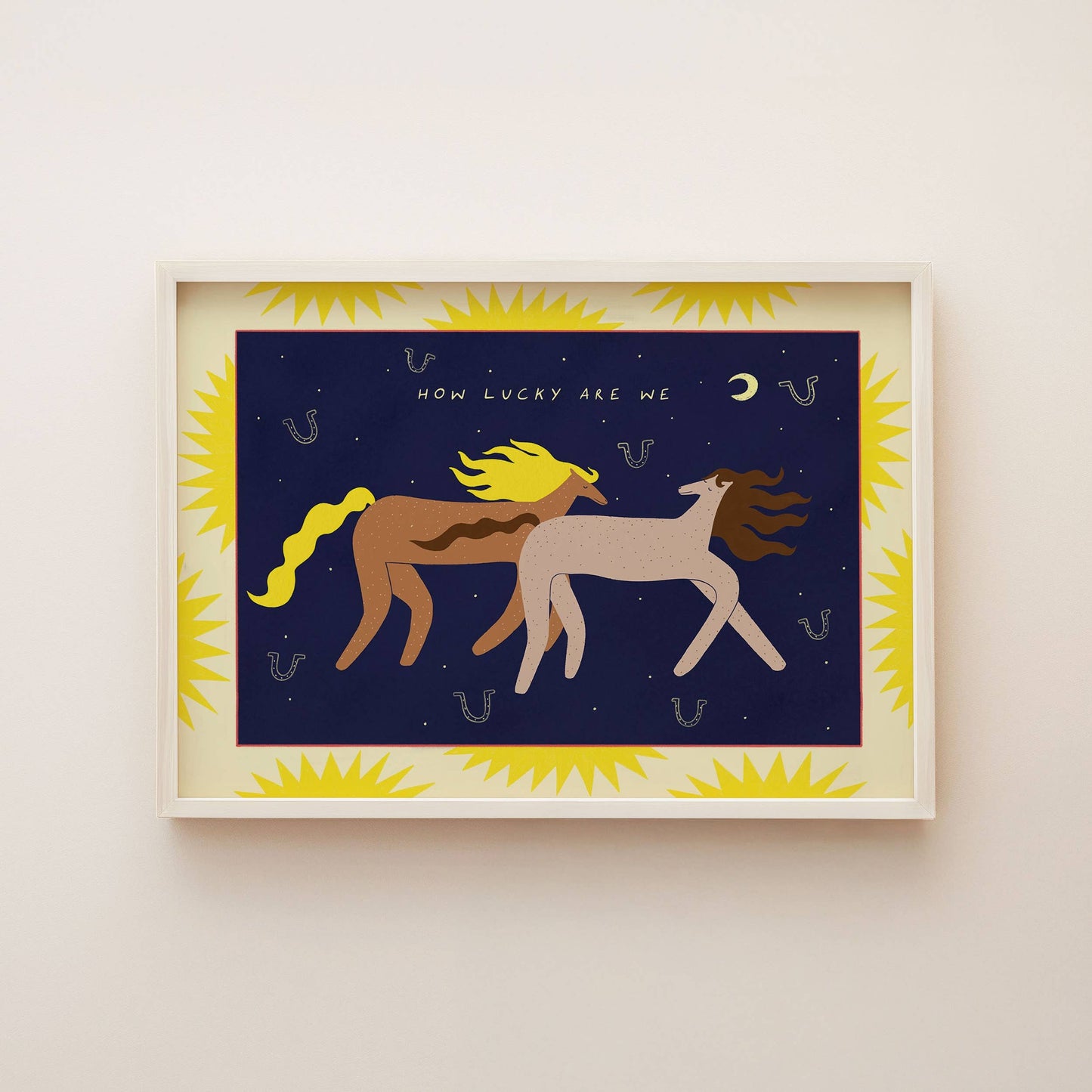 How Lucky Are We Art Print | Western Horses Wall Art: A5
