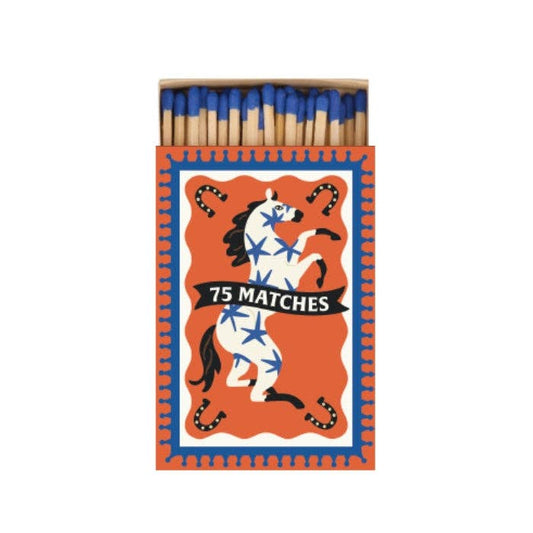 A Dopo Boxed Matches Horse Blue - 75 Matches (9.6 cm)