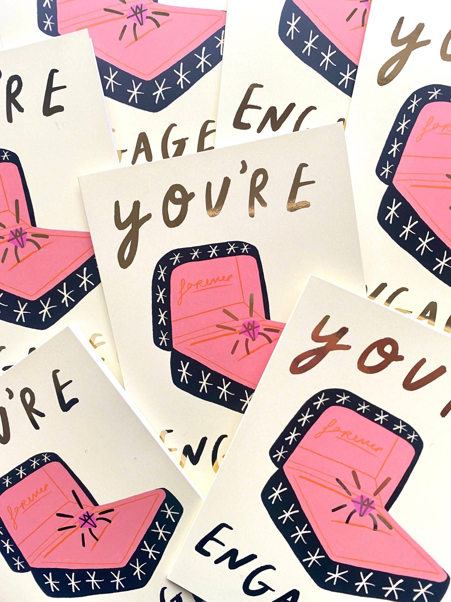 You're Engaged Congratulations Couple Gold Greetings Card 