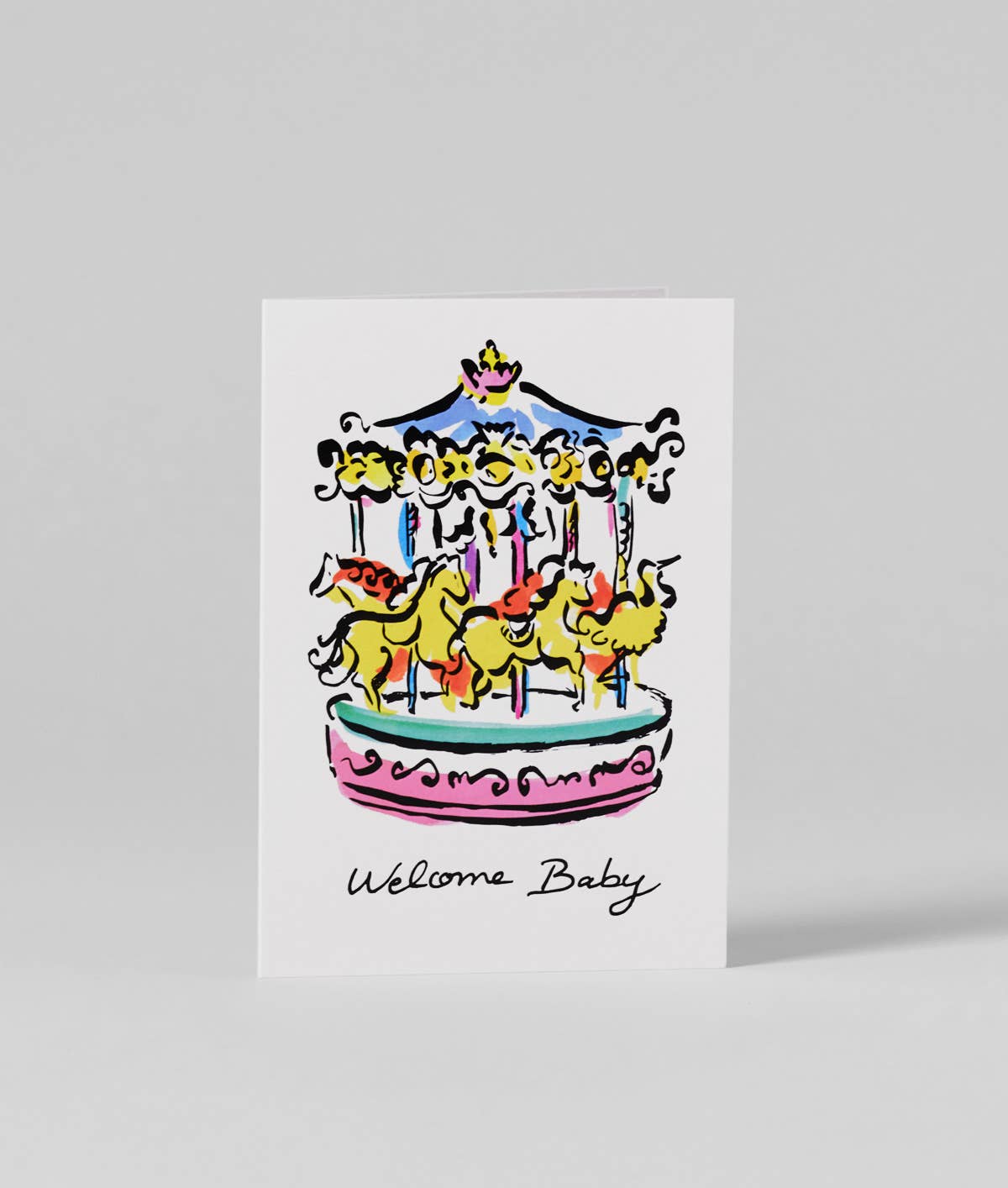 Welcome Baby Carousel Greeting Card