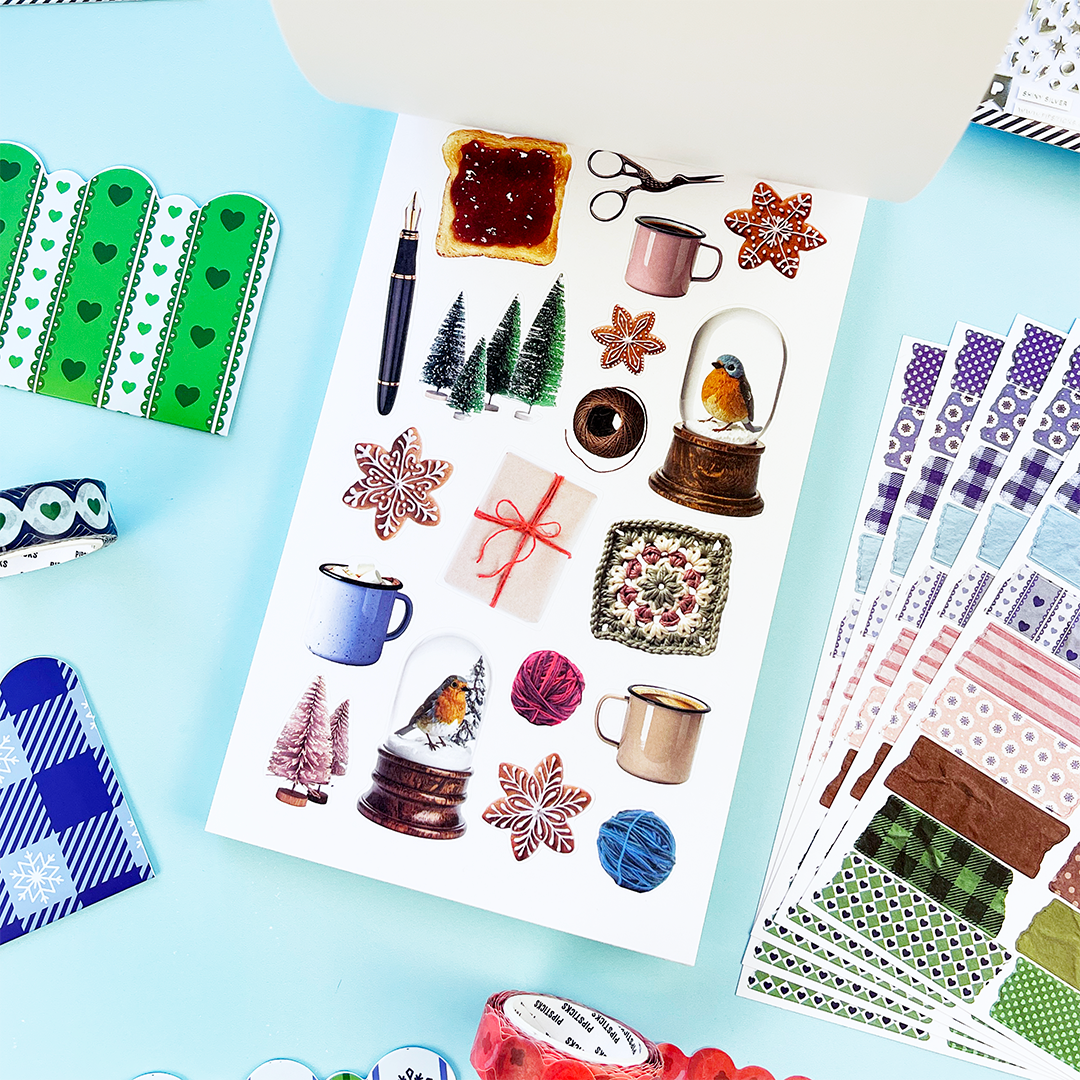 Winter Whimsy Pipsticks Junk Journal Sticker Book