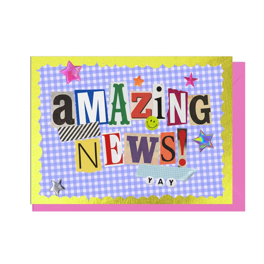 AMAZING NEWS, JUNK JOURNAL CARD