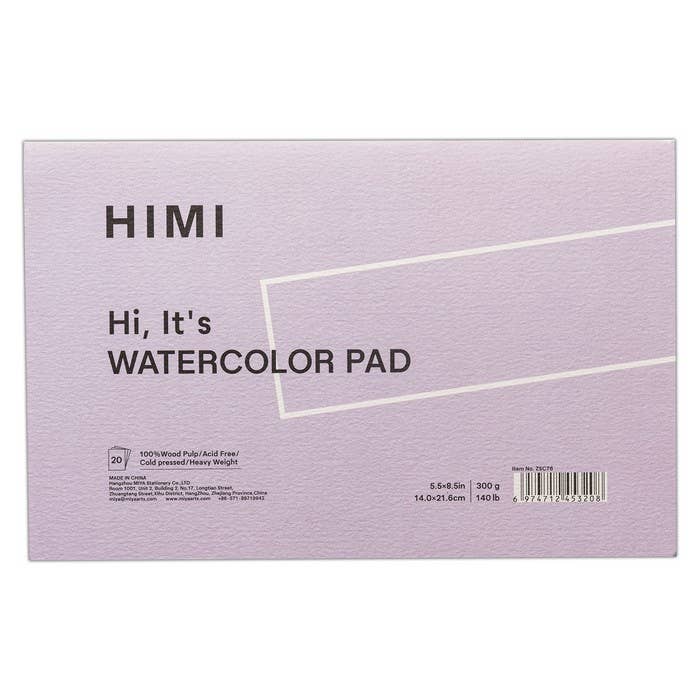 HIMI Paper Pad Watercolour, 14 x 21.6 cm, 20 Sheets Purple