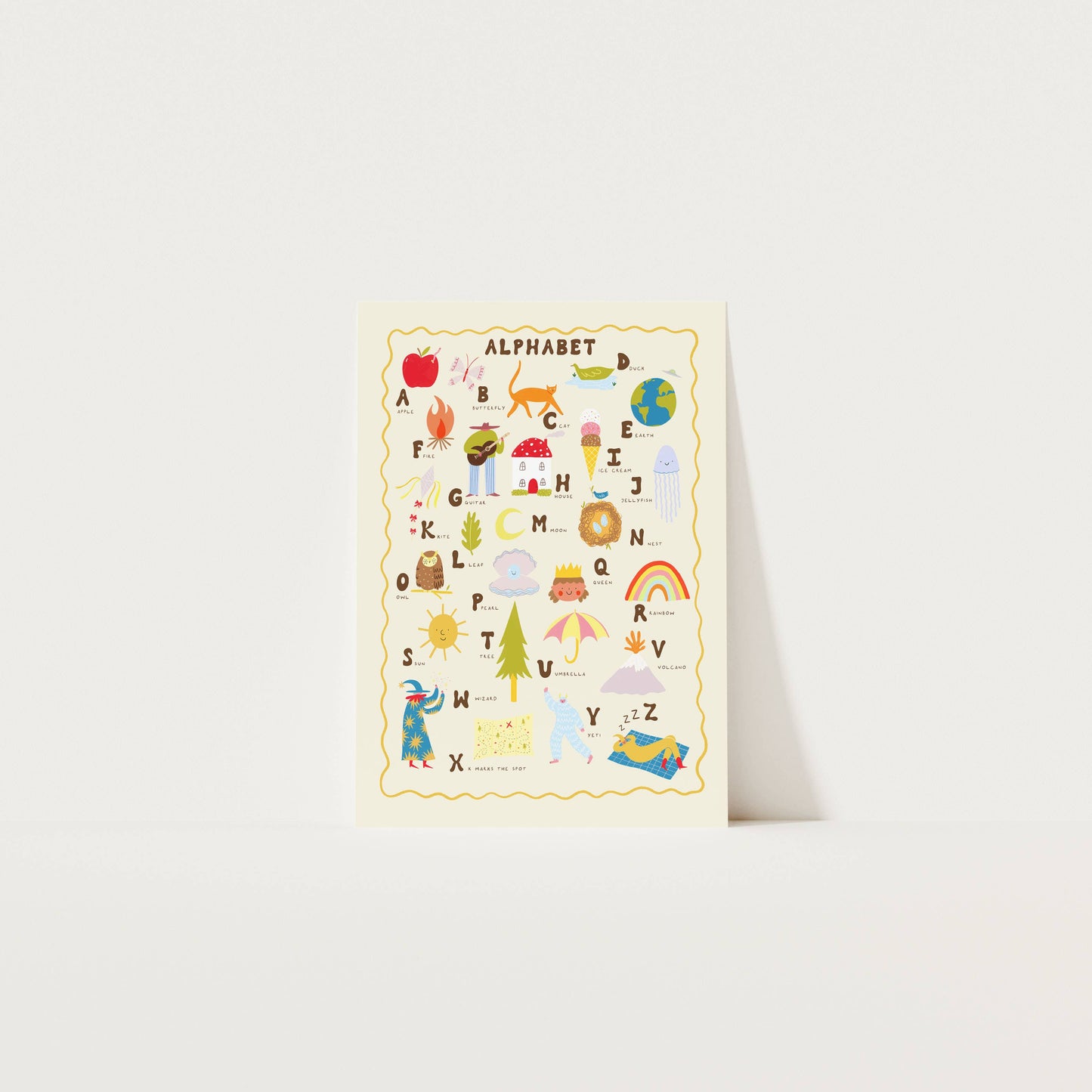 Illustrated Alphabet Art Print | Children's Wall Art | Kids