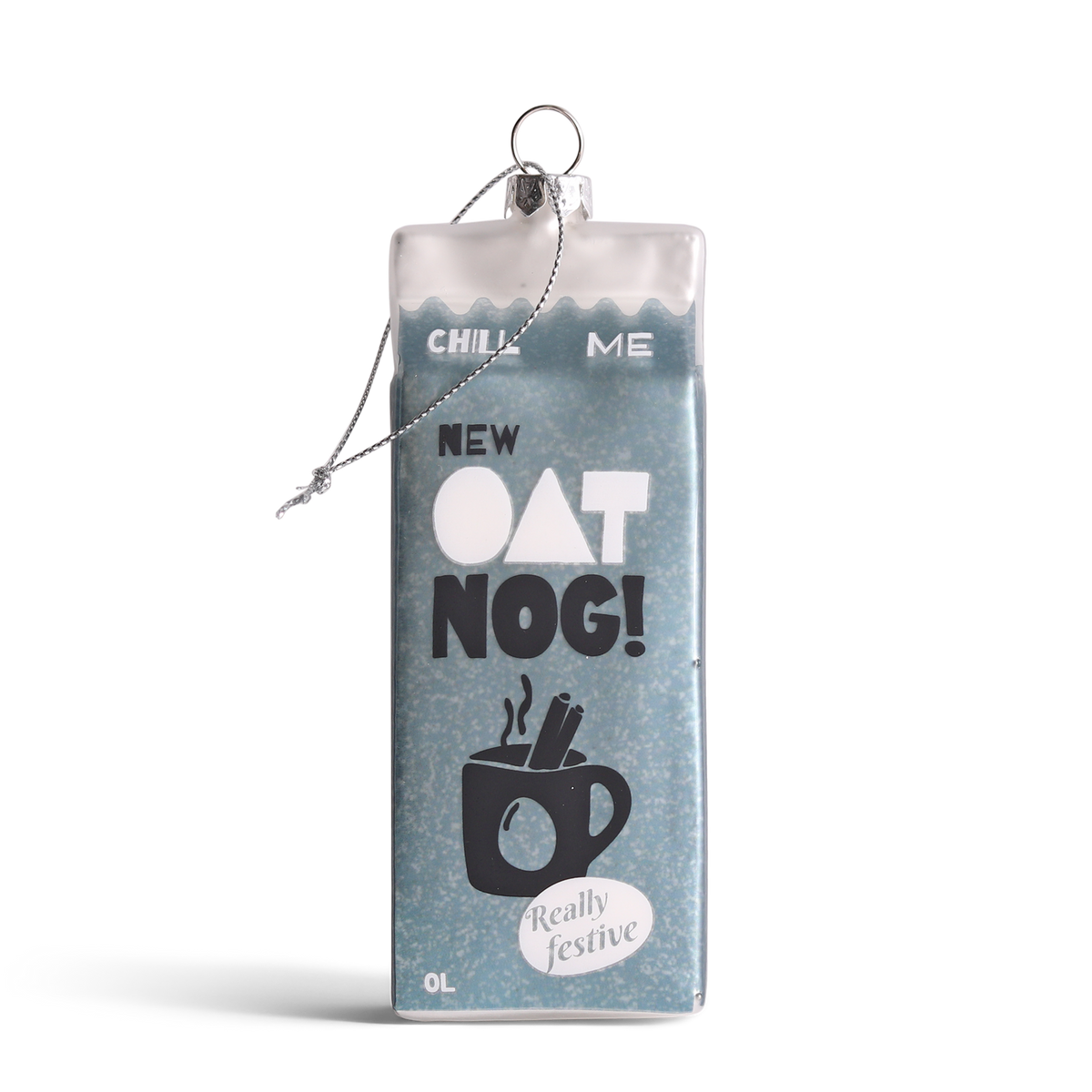 Oat Nog Glass Decoration, 12cm