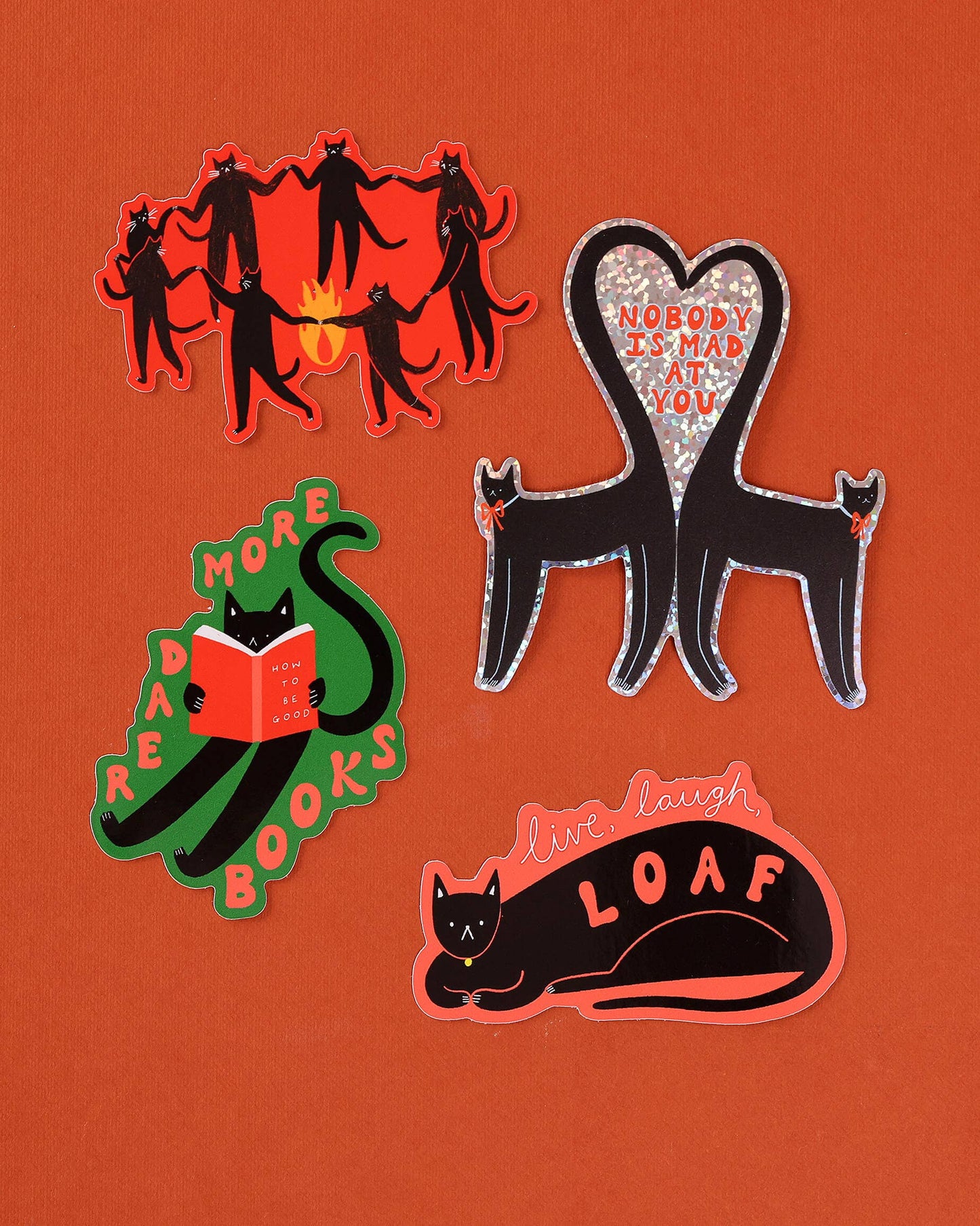 Read More Books Sticker | Black Cat Vinyl Sticker | Cute